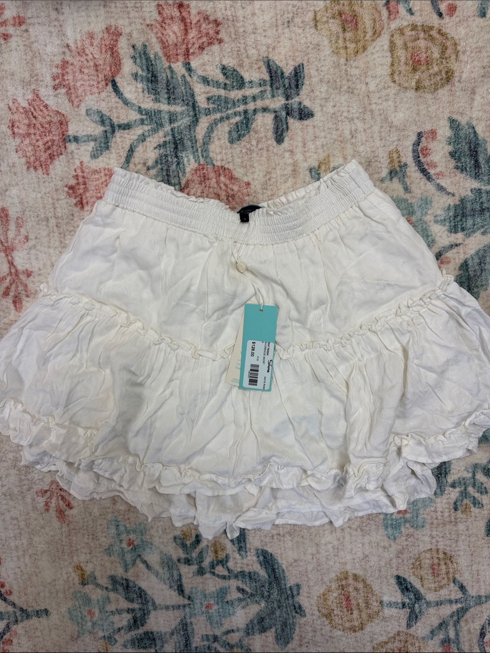 Shore White Ruffled Tiered Skort